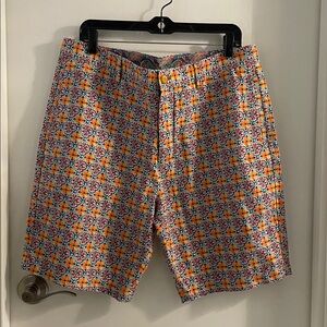 Robert Graham size 34 multicolor linen cotton blend Classic Yates Shorts